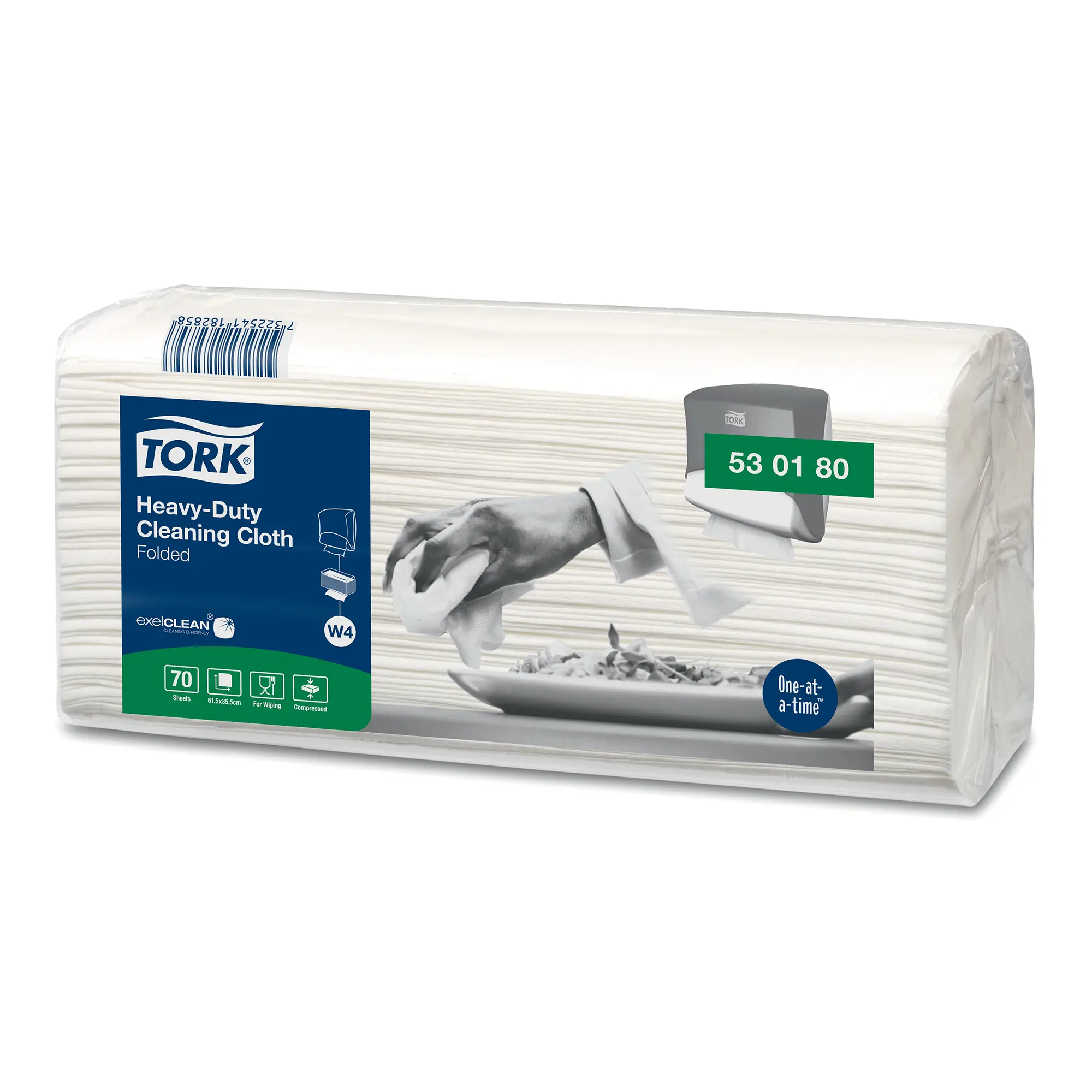 Tork 530180 Extra-Starke Reinigungstücher W4 weiß 1-lagig, 35,5 x 61,5 cm, 280 Tücher