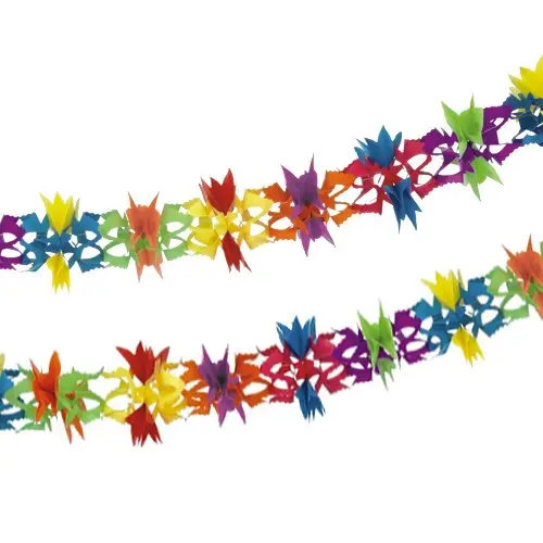 PAPSTAR Girlande, Papier Ø 17 cm, 6 m "Fantasy" in kräftigen Regenbogenfarben als Papierdekoration für Party, Hochzeit, Karneval, Artikel 19257