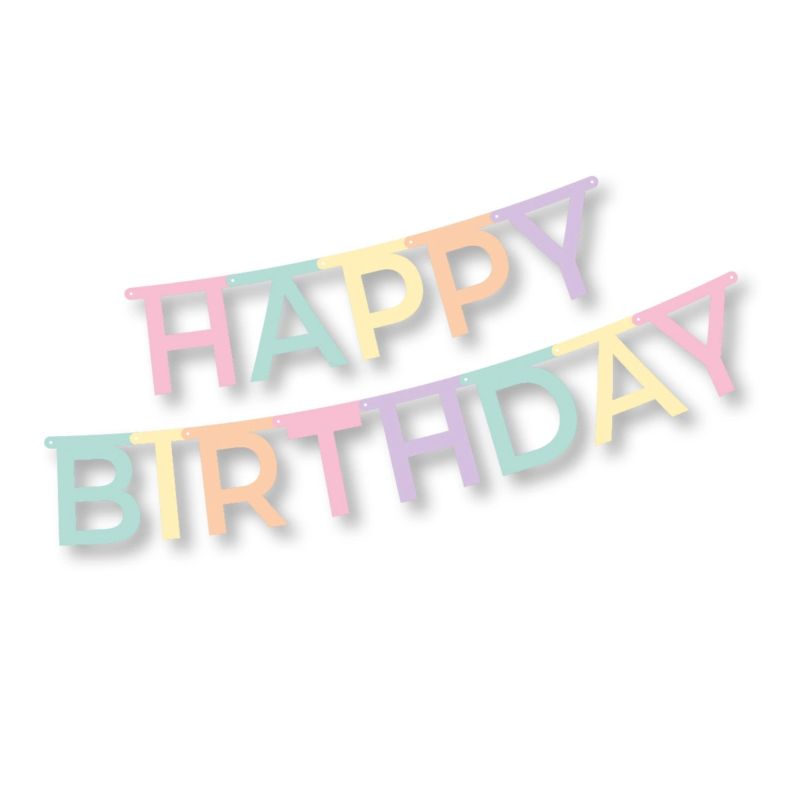 PAPSTAR Grußkette 1,8 m x 13,8 cm "Happy Birthday" pastell, 12 x 1 Stück