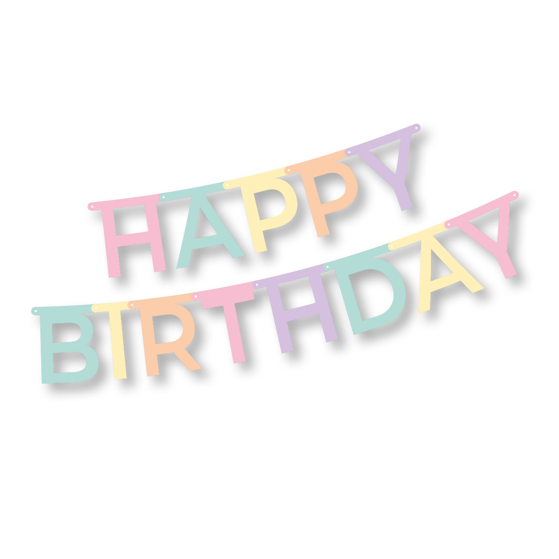 PAPSTAR Grußkette 1,8 m x 13,8 cm "Happy Birthday" pastell, 12 x 1 Stück