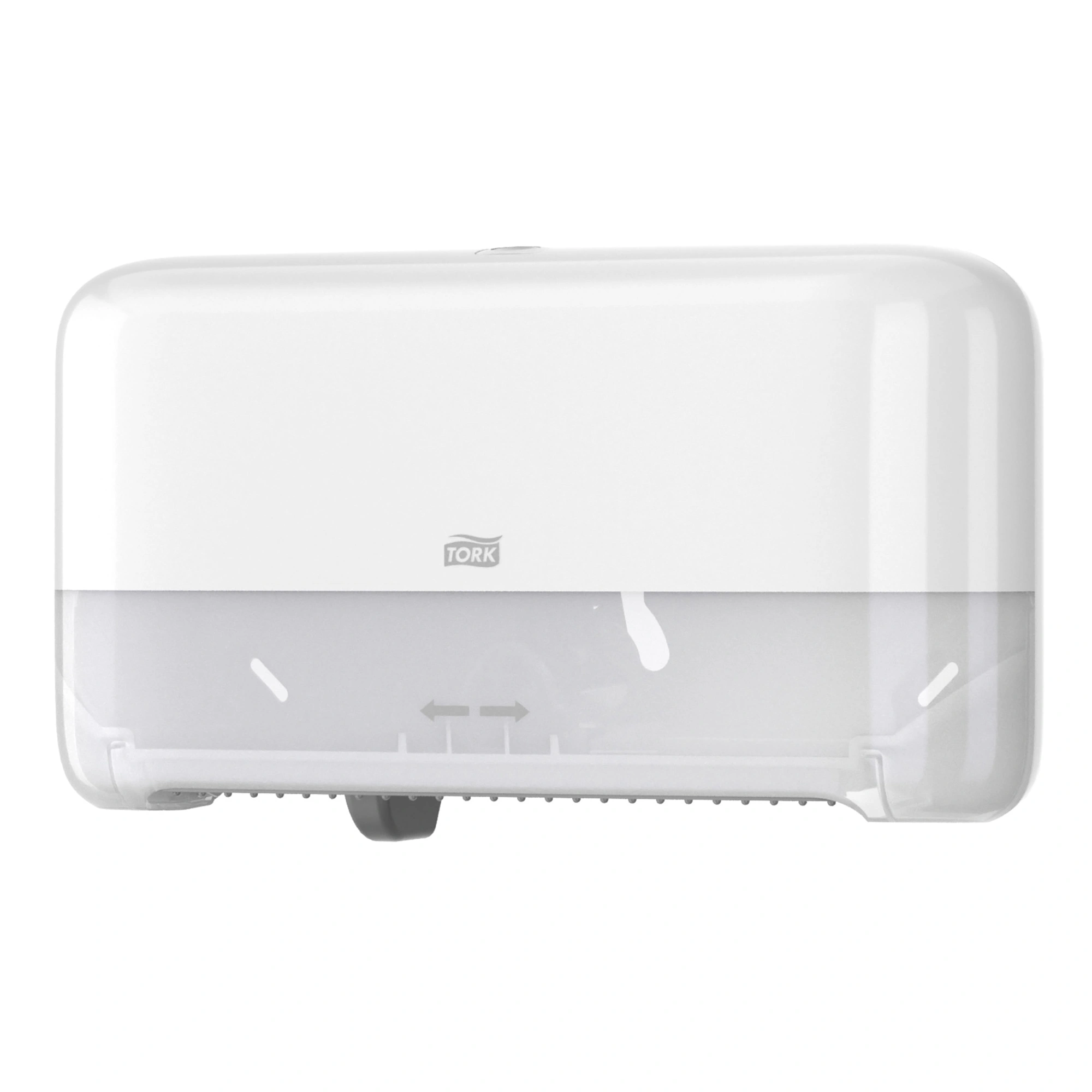 Tork OptiServe Doppelrollenspender für hülsenloses Midi-Toilettenpapier T7 horizontal