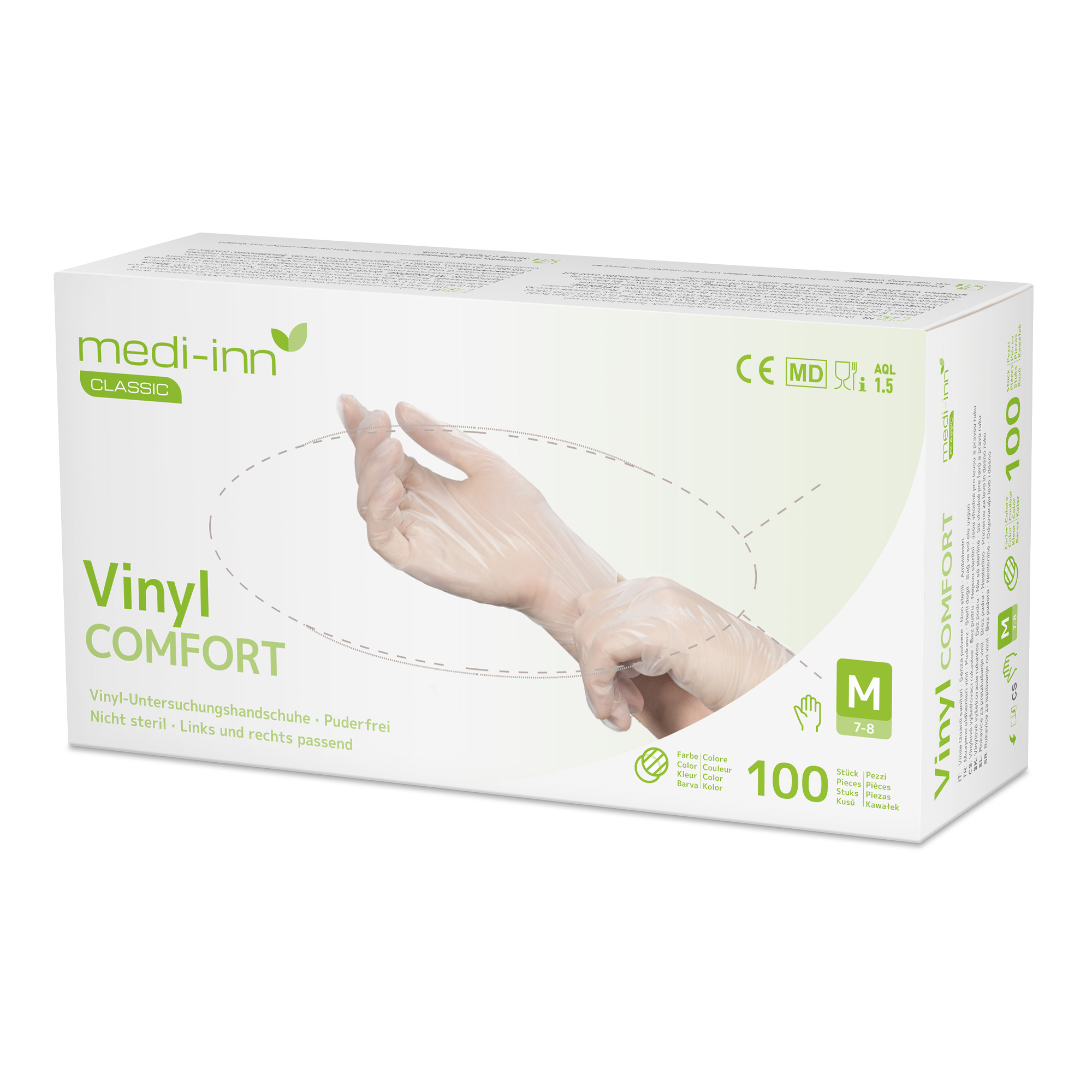 Medi-Inn Einmalhandschuhe Vinyl Comfort, puderfrei VE 1000 Stück 