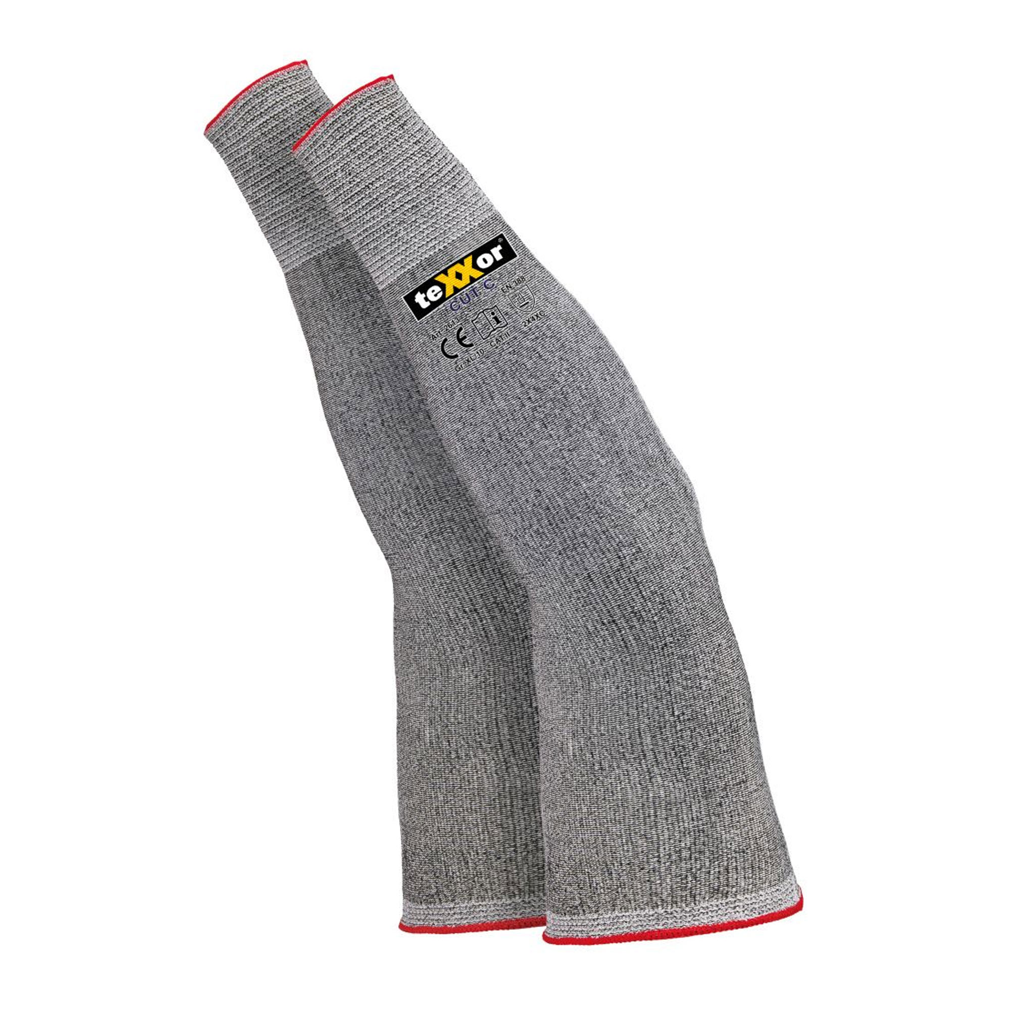 teXXor 2613, CUT C Schnittschutz-Armstulpen grau-meliert, VE 144 Paar