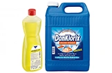 Danklorix Hygiene-Reiniger Blau 4,5 l Kanister mit gelber 1 l Dosierflasche für Desinfektion und Reinigung