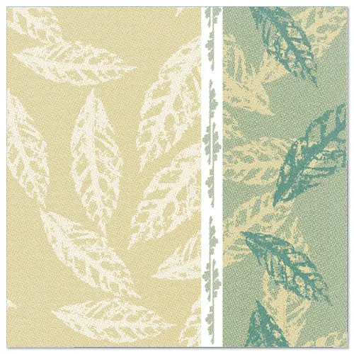 PAPSTAR Servietten ROYAL Collection 1/4-Falz 40 x 40 cm grün Autumn mit beidseitigem Blattmotiv in Stoffoptik, Artikel 88320