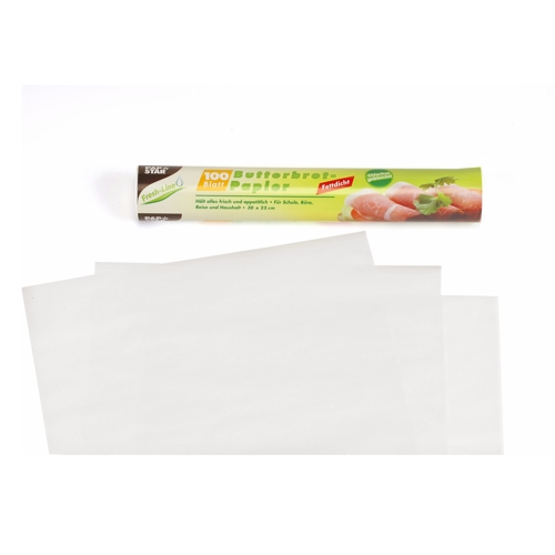 PAPSTAR 100 Blatt Butterbrotpapier 25 cm x 30 cm weiß