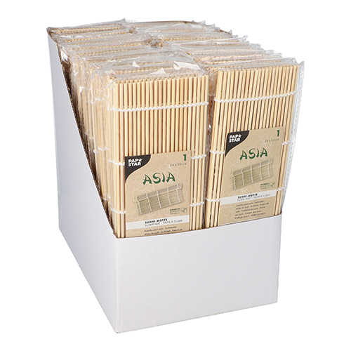 PAPSTAR Sushi-Matte Bambus "ASIA" 24 cm x 24 cm natur, 50 x 1 Stück
