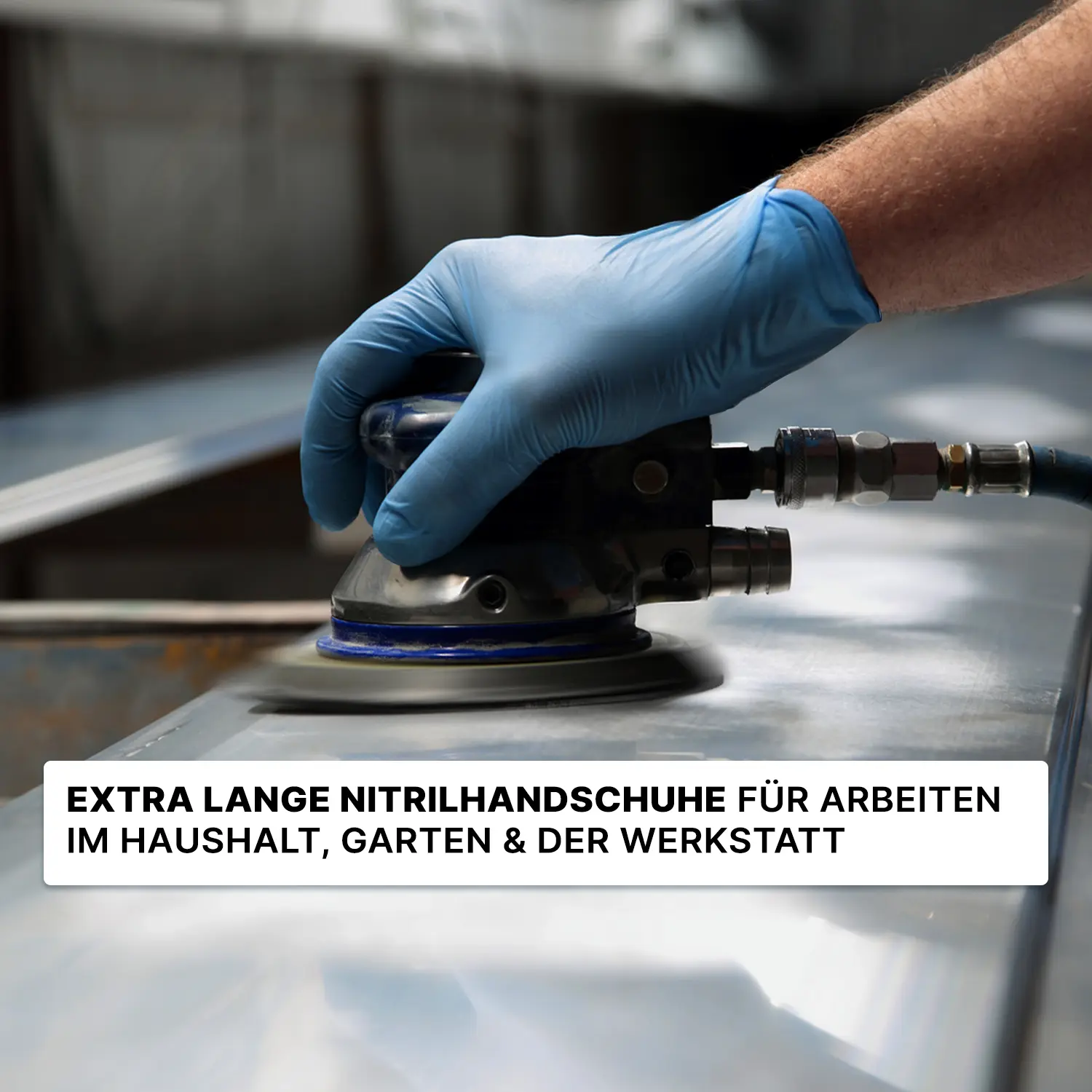ARNOMED XTRA LONG NITRIL BLUE Nitrilhandschuhe blau puderfrei mit extralanger Stulpe, latexfrei, für hygienische Arbeiten in Medizin, Pflege, Labor, Haushalt, Garten und Werkstatt, VE 100 Stück