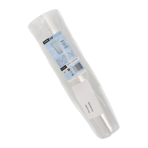 Starpak Mehrweg-Trinkbecher 0,4 l Ø 9,5 cm, 12,5 cm transparent mit Schaumrand, 24 x 50 Stück
