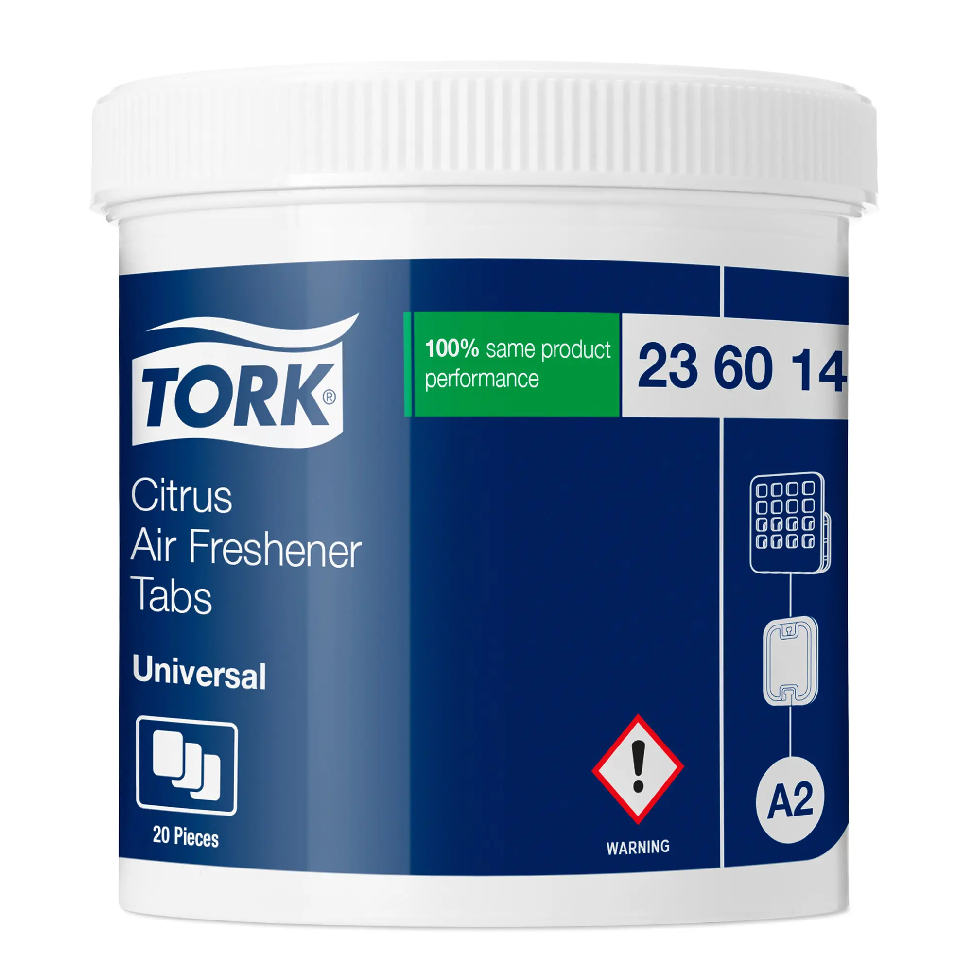 Tork 236014 Lufterfrischer Tabs mit Gummianhänger A2 mit Zitrusduft Grün