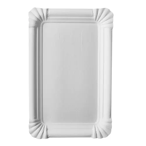 PAPSTAR Teller, Pappe "pure" eckig 13 x 20 cm weiß, flacher FSC-zertifizierter Einweg-Kuchenteller aus 100 % Frischfaserkarton, 4 x 250 Stück, Art.-Nr. 11062