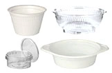 Suppenschalen und Salatschalen Set aus Kunststoff, runde weiße und transparente Schalen mit Deckel, für Lebensmittel und To-go-Gerichte, Artikelnummer 512