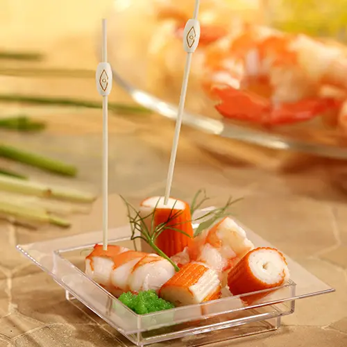 PAPSTAR Fingerfood - Picker "pure" 12 cm "Mali" aus Bambus, ideal zum Anrichten von Fingerfood, Garnelen und Häppchen auf Buffet und Party, Art.-Nr. 84680