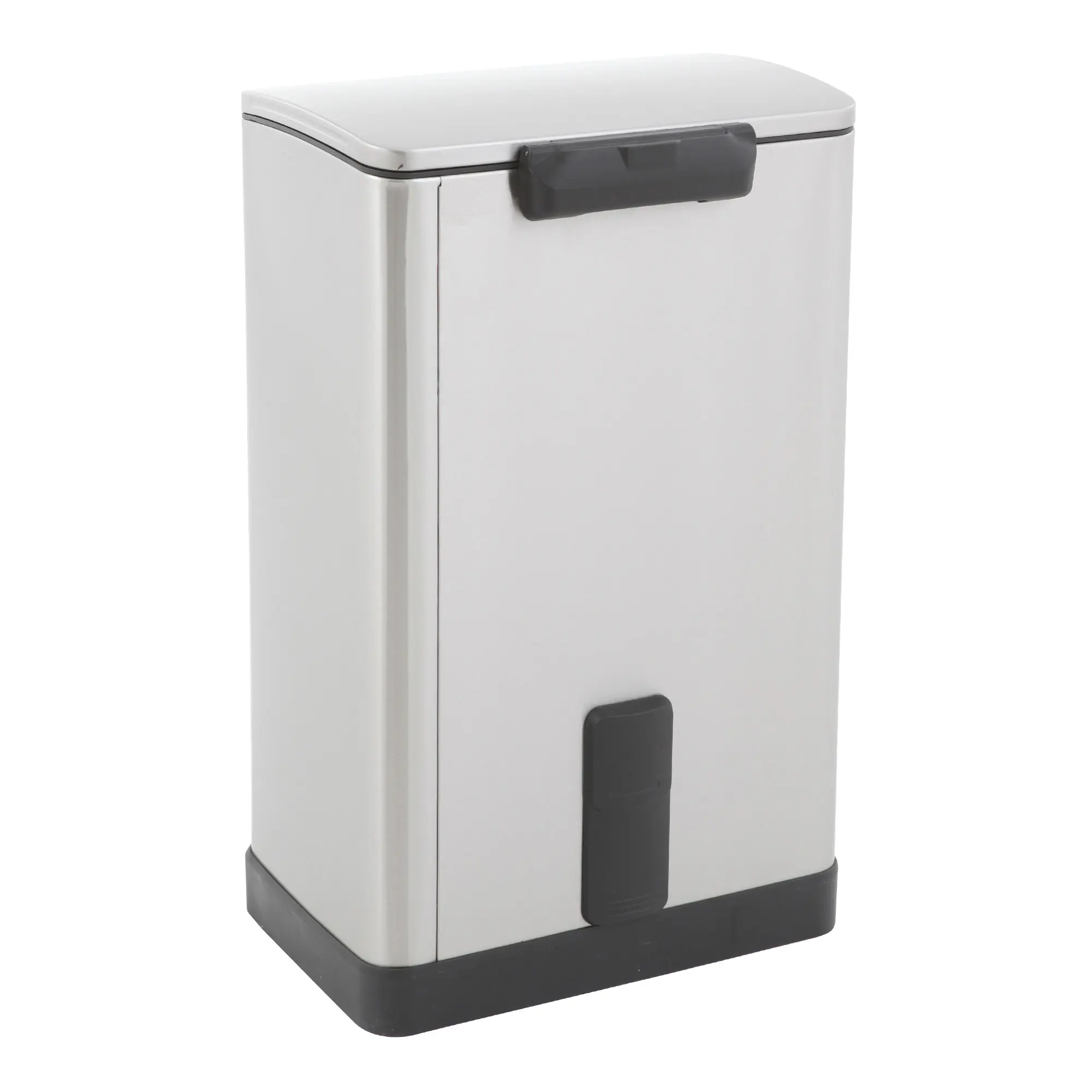 EKO E-Cube Tretmülleimer 40 Liter aus Edelstahl mit gedämpft schließendem Deckel, Pedal und Carbonfilter-Fach von EKO