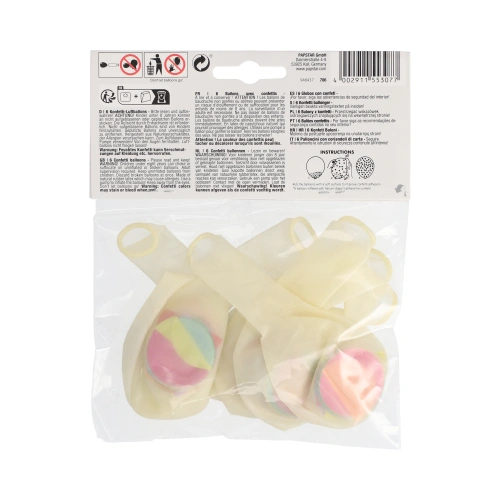 PAPSTAR Luftballons Ø 29 cm mit buntem Konfetti, 12 x 6 Stück