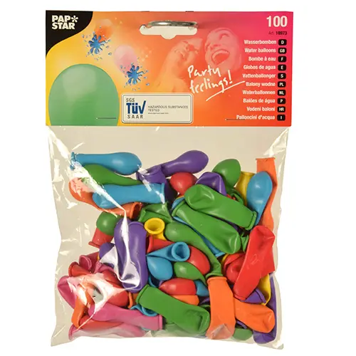 PAPSTAR 100 Luftballons farbig sortiert "Wasserbomben"
