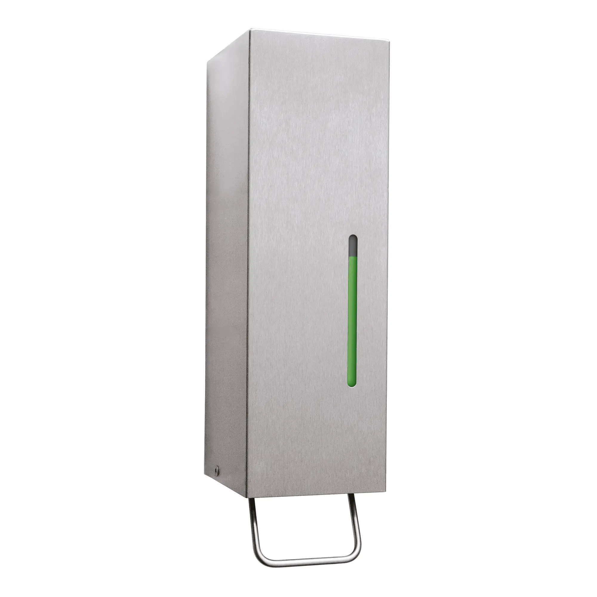 Bobrick B-26627 TrimLine Schaumseifenspender 500 ml aus Edelstahl, vandalismussicherer Wandspender mit Sichtfenster und Bügelbedienung, Artikelnummer B-26627