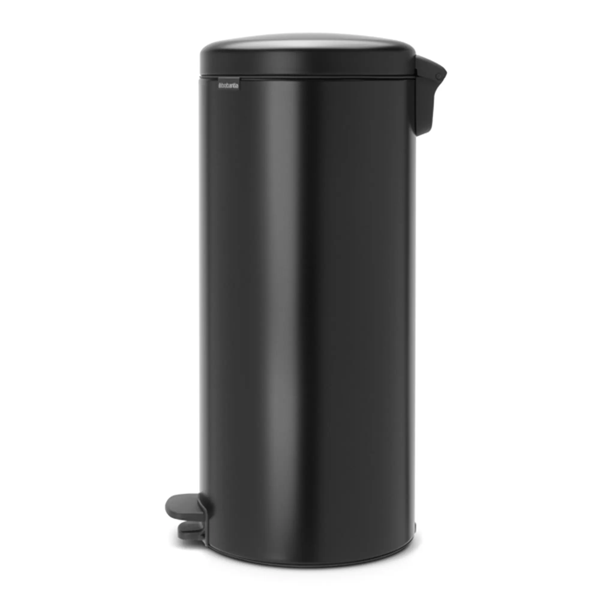 Brabantia newIcon Tretmülleimer 30 Liter, schwarzer Metall-Abfalleimer mit Soft-Close-Deckel, Fußpedal und herausnehmbarem Inneneimer, Artikelnummer 477168