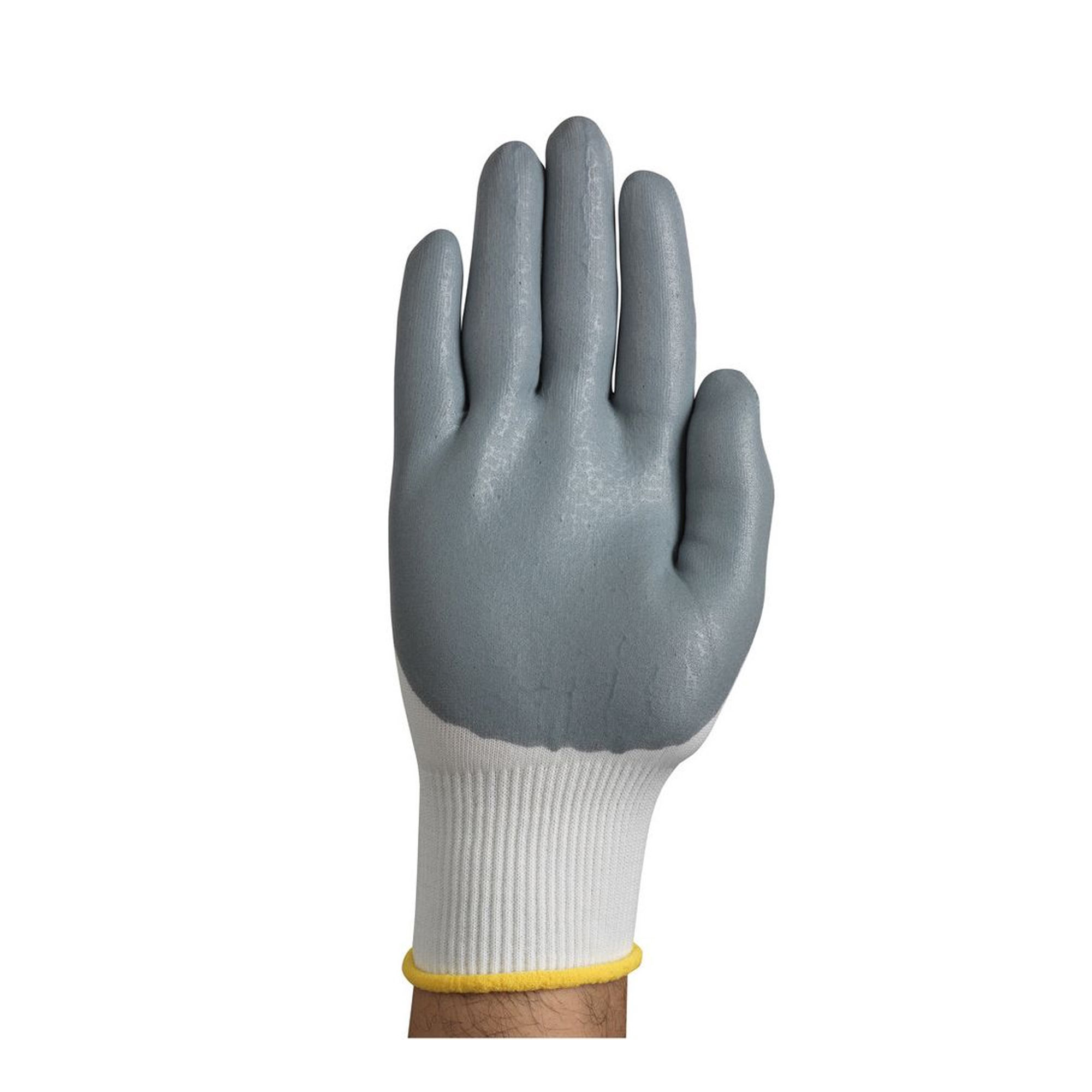 Ansell HyFlex 11-800 Mehrzweckhandschuhe mit Nitril-Beschichtung weiß/grau, VE 12 Paar