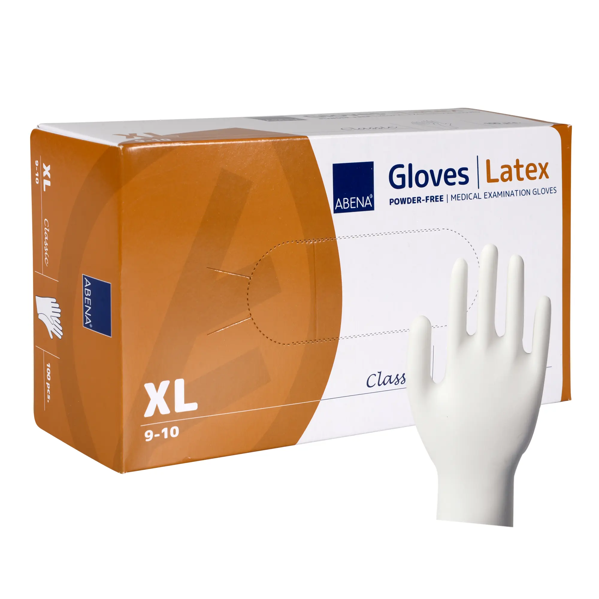 ABENA Latex-Handschuhe weiß, ungepudert 100 Stück XL 290125_1