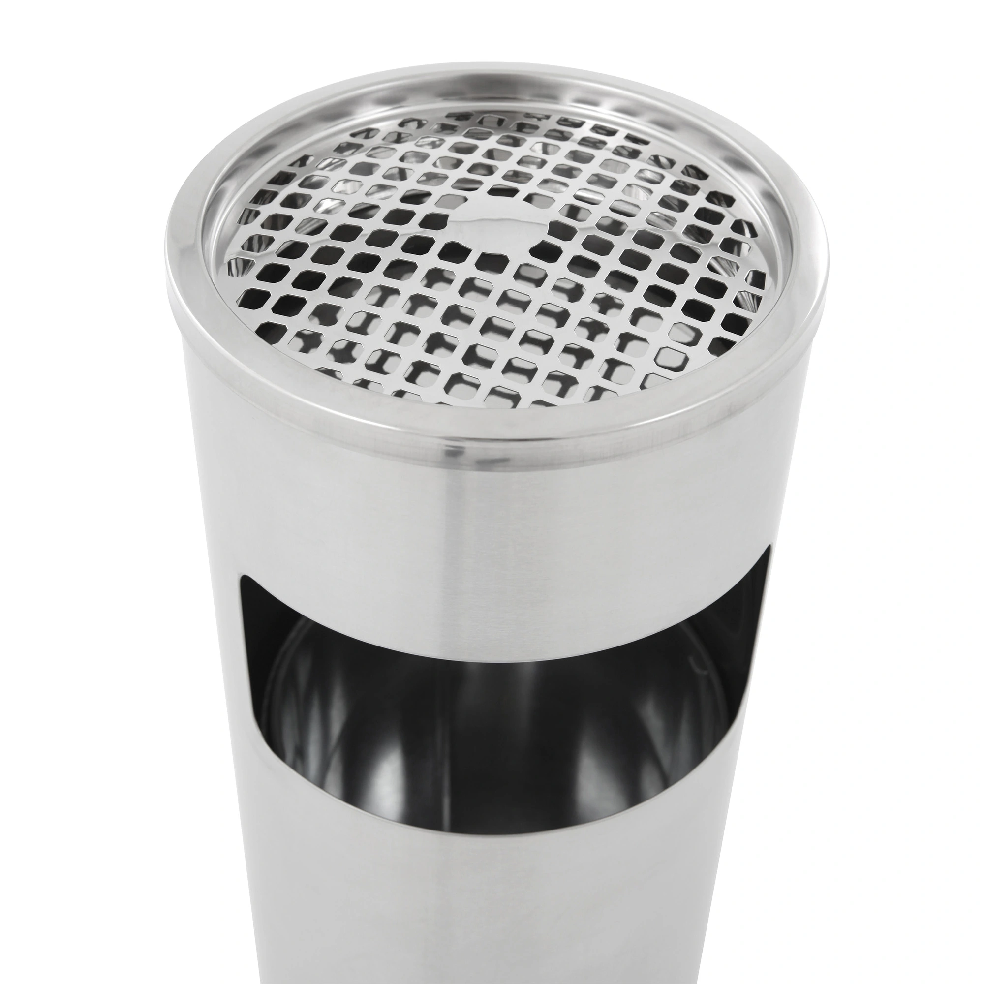 V-Part Runder Ascher-Papierkorb 12 Liter mit Einwurföffnung