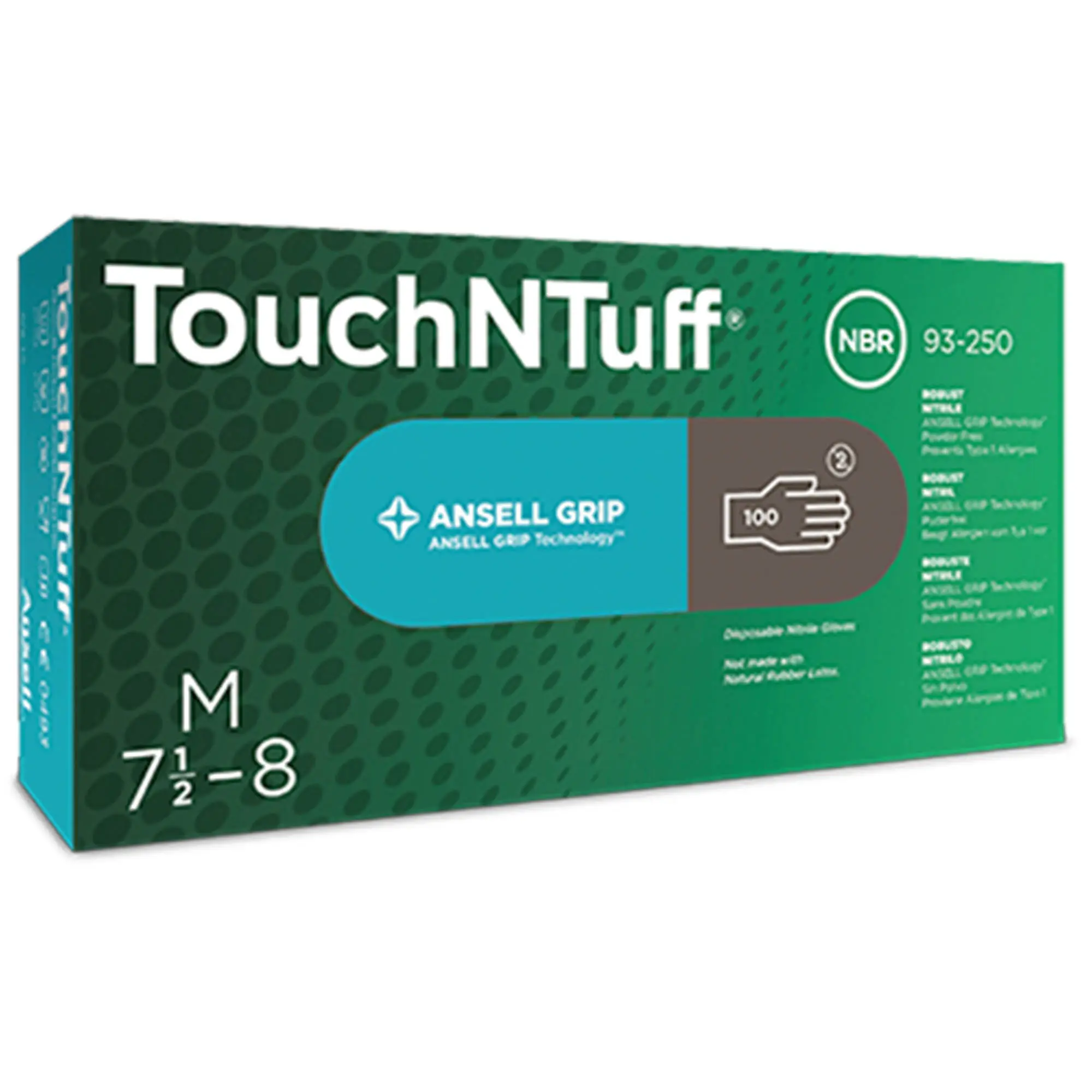 Ansell TouchNTuff 93-250 Nitrilhandschuhe anthrazit puderfrei von Ansell, Einmal-Nitrilhandschuhe mit hoher Chemikalien- und Virenbeständigkeit, VE 1000 Stück, Größe M, Art.-Nr. 93-250