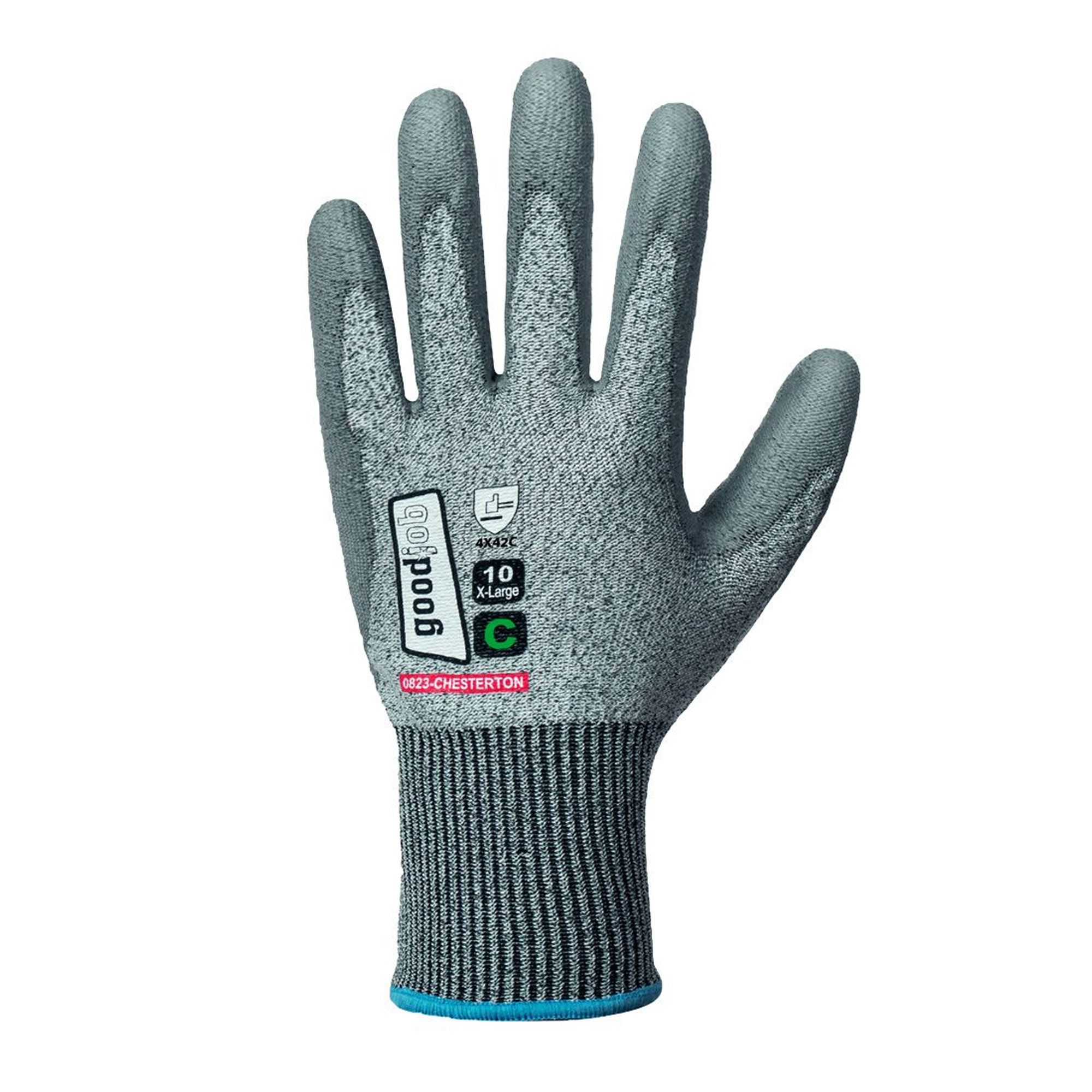 Goodjob Chesterton 0823 Schnittschutzhandschuhe mit Polyurethan-Beschichtung grau, VE 60 Paar