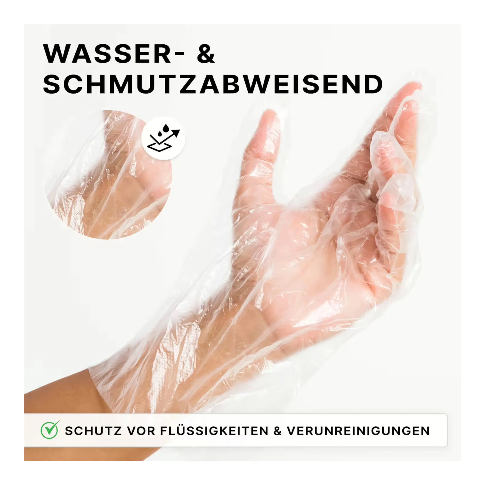 ARNOMED POLYGLOVE BAG PE-Handschuhe transparent, latexfreie PE-Einmalhandschuhe, wasser- & schmutzabweisend, 100 Stück, ARNOMED