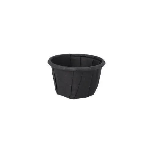 PAPSTAR Dressingbecher, Papier 10 ml Ø 3,5 cm, 2,2 cm schwarz, mikrowellengeeignet und geschmacksneutral für Dressings, Saucen und Dips, Artikelnummer 89158