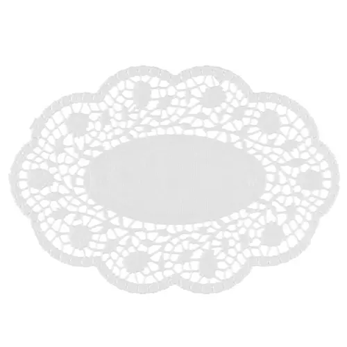 PAPSTAR 500 Mokkadeckchen oval 22 cm x 15 cm weiß