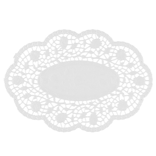 PAPSTAR 500 Mokkadeckchen oval 22 cm x 15 cm weiß
