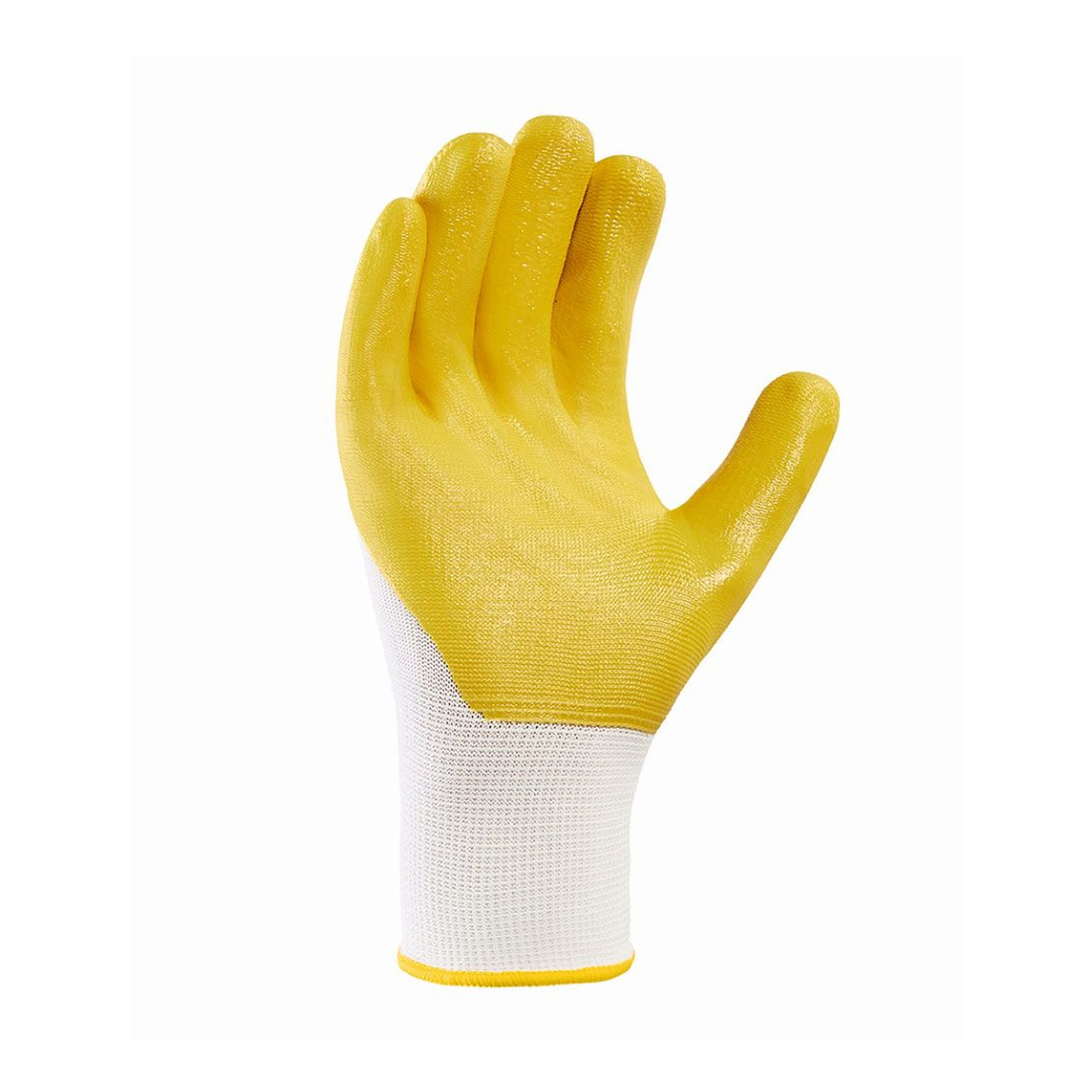 teXXor 2358 Arbeitshandschuhe mit Nitril-Beschichtung weiß/gelb, VE 144 Paar