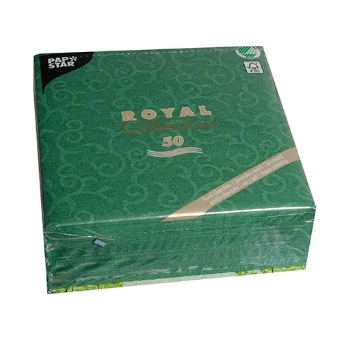 PAPSTAR Servietten "ROYAL Collection" 1/4-Falz 40 cm x 40 cm dunkelgrün Casali, hochwertige Premium-Servietten in Stoffoptik, umweltfreundlich zertifiziert