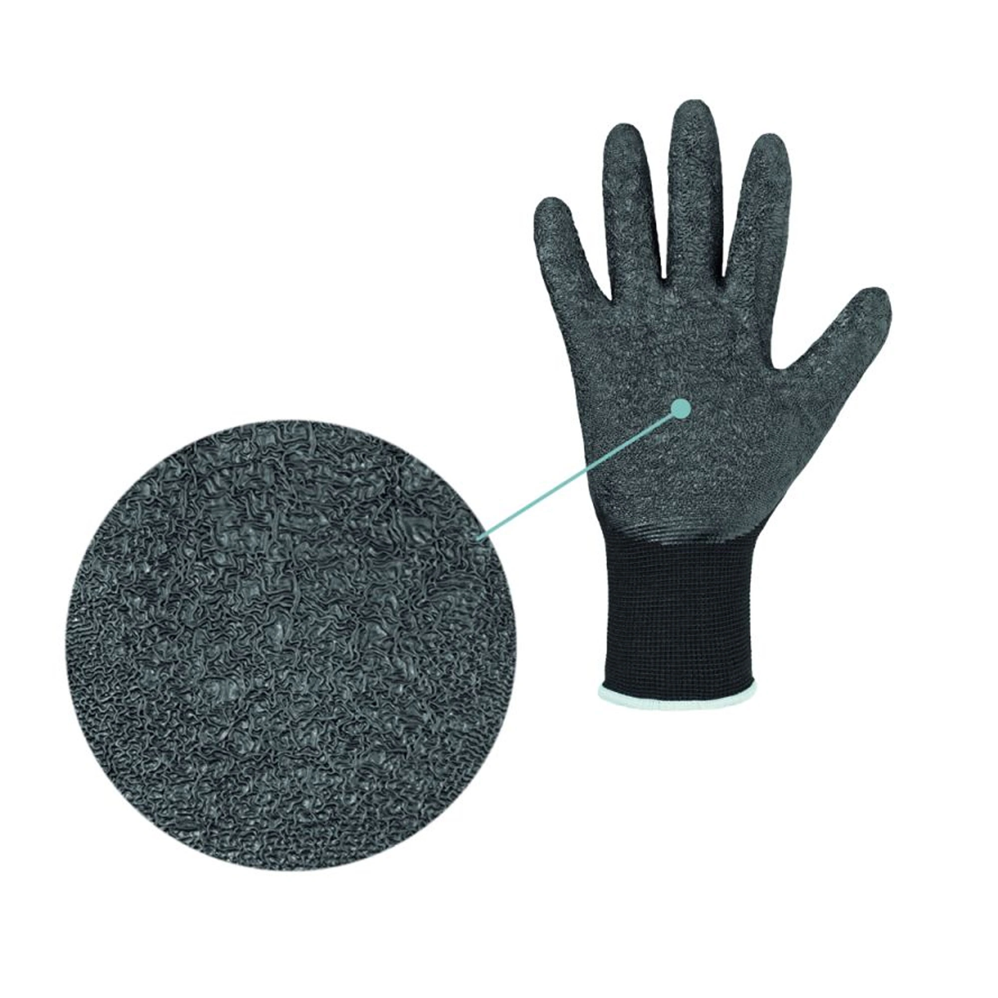 Stronghand Finegrip 0520 Feinstrickhandschuhe mit Latex-Beschichtung schwarz/grau, VE 120 Paar
