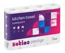 Satino Prestige Küchentücher Supersoft, 3-lagiges Küchenpapier, 4 Rollen im Pack, saugfähig und reißfest, Artikelnummer 124102
