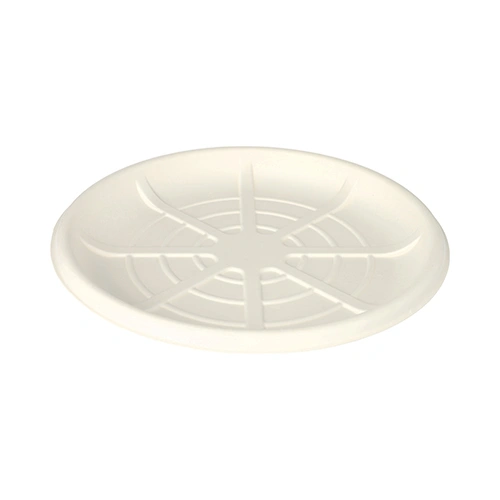 PAPSTAR Servierplatten, Zuckerrohr "pure" rund Ø 35 cm weiß für Meeresfrüchte, 20 x 3 Stück