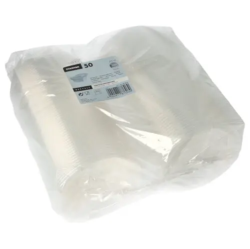 Starpak Verpackungsbecher mit Klappdeckeln, PP 8-eckig 375 ml, 4,2 x 11 x 11 cm, transparent von PAPSTAR im Beutel verpackt, ideal als To-Go-Verpackung für Salate, Feinkost und Antipasti