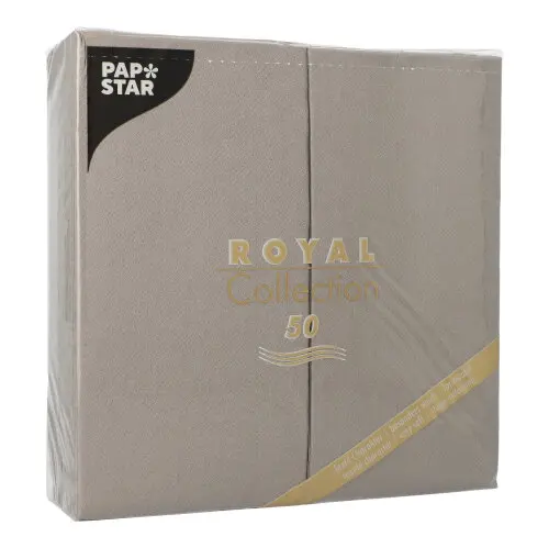 PAPSTAR 50 Servietten "ROYAL Collection" 1/8-Falz 40 cm x 40 cm grau