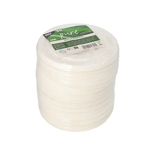 PAPSTAR Deckel für Suppenbecher, Zuckerrohr "pure" Ø 14 cm weiß