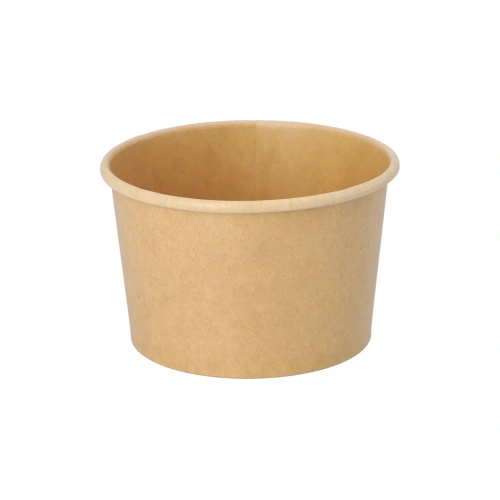 PAPSTAR Eisbecher, brauner runder Pappbecher 275 ml mit PLA-Beschichtung, Ø 9,6 cm, Höhe 6 cm, umweltfreundlich und auslaufsicher, 10 x 50 Stück, Dom-Deckel passend Art.-Nr. 37132