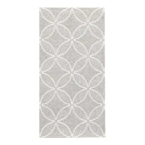 PAPSTAR Servietten "ROYAL Collection" 1/8-Falz 40 x 40 cm grau Circle Flowers mit weißem Kreisblüten-Muster, hochwertige, gut faltbare Premium-Tischserviette für festliche Anlässe