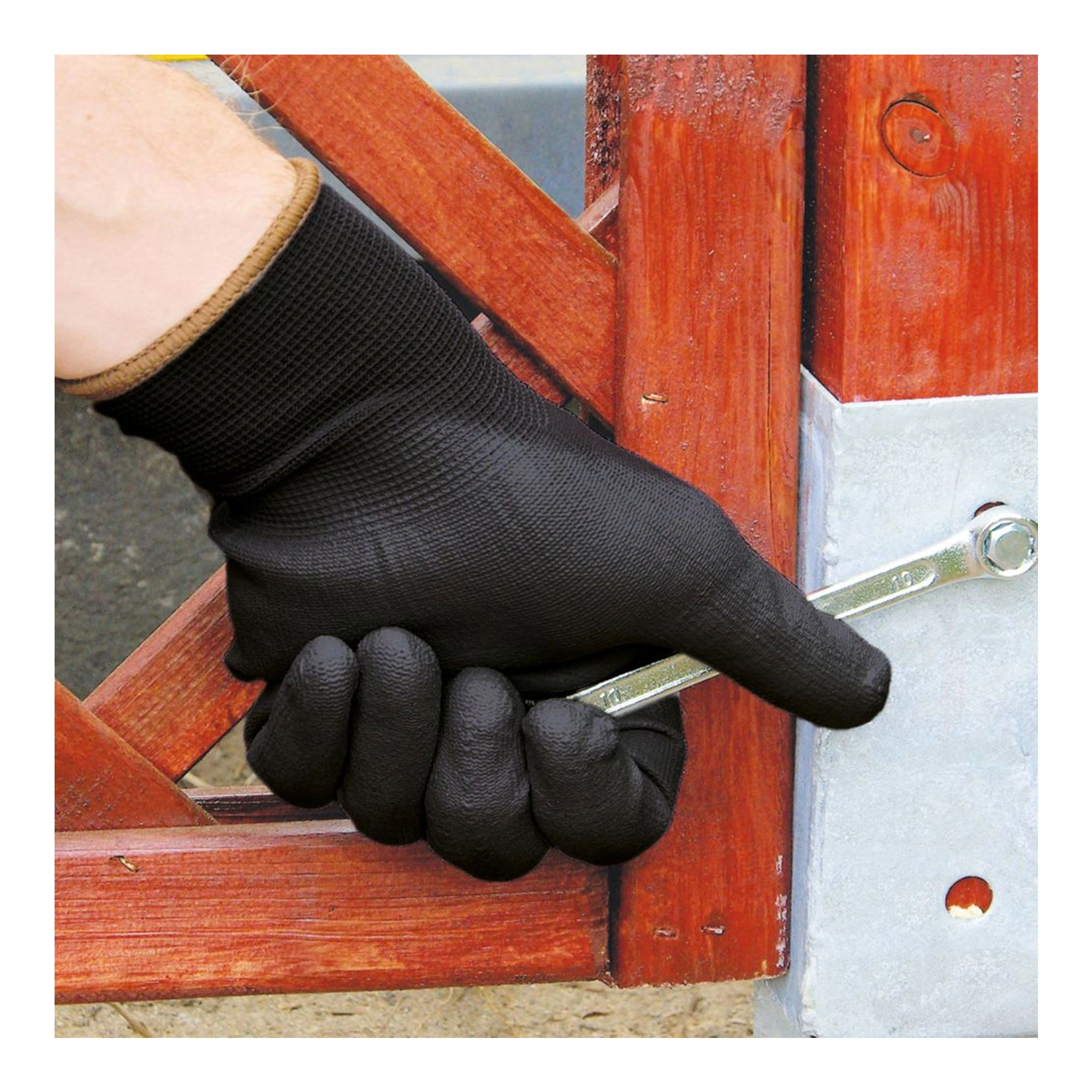 Hygostar Black Ace Arbeitshandschuhe mit Polyurethan-Beschichtung schwarz, VE 120 Paar