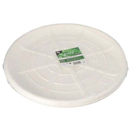 PAPSTAR Servierplatten, Zuckerrohr "pure" rund Ø 47 cm weiß für Meeresfrüchte, 20 x 3 Stück