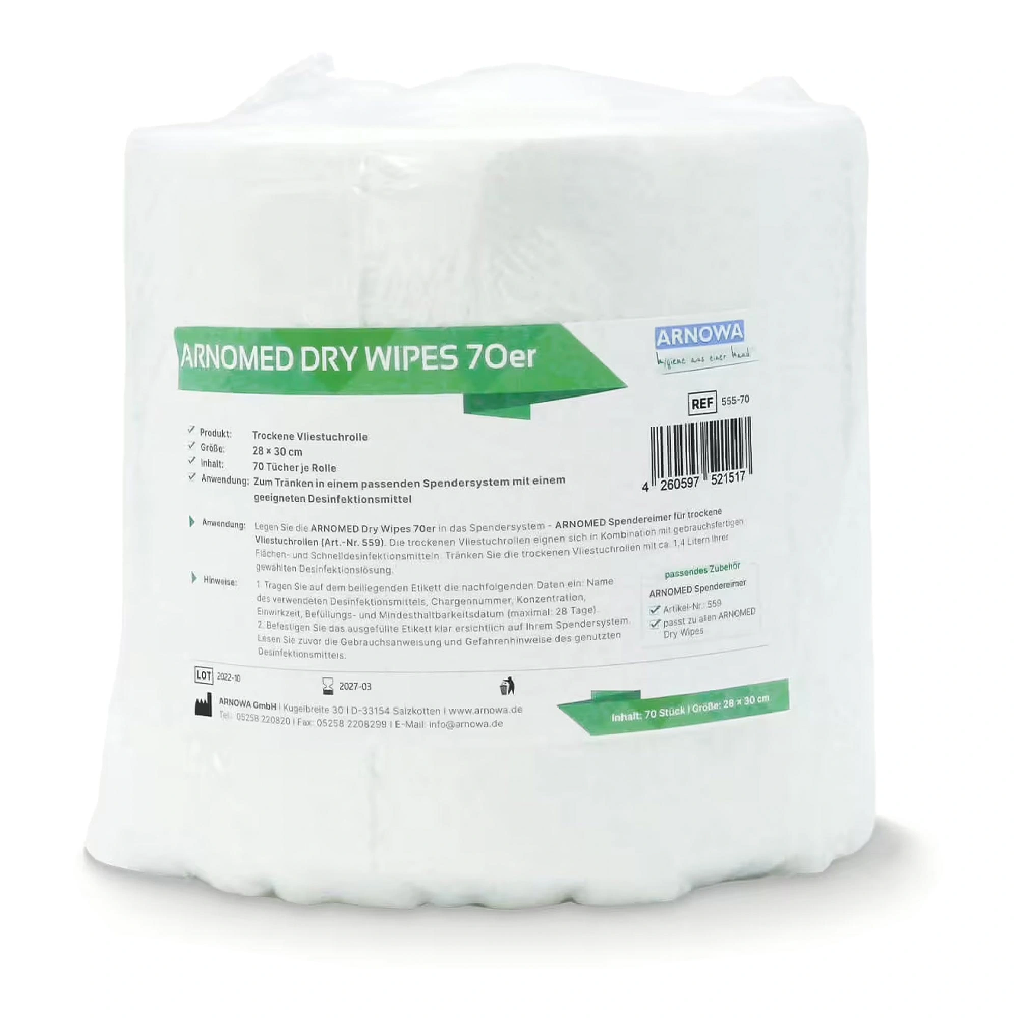 ARNOMED DRY WIPES Trockene Vliestücher, 28 x 30 cm