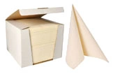 Kucheneinlagen Papier rechteckig in Creme, fettdichte Einlagen für Backwaren, Stapel in Spenderkarton und einzelne aufgefaltete Einlage, Artikelnummer 1023