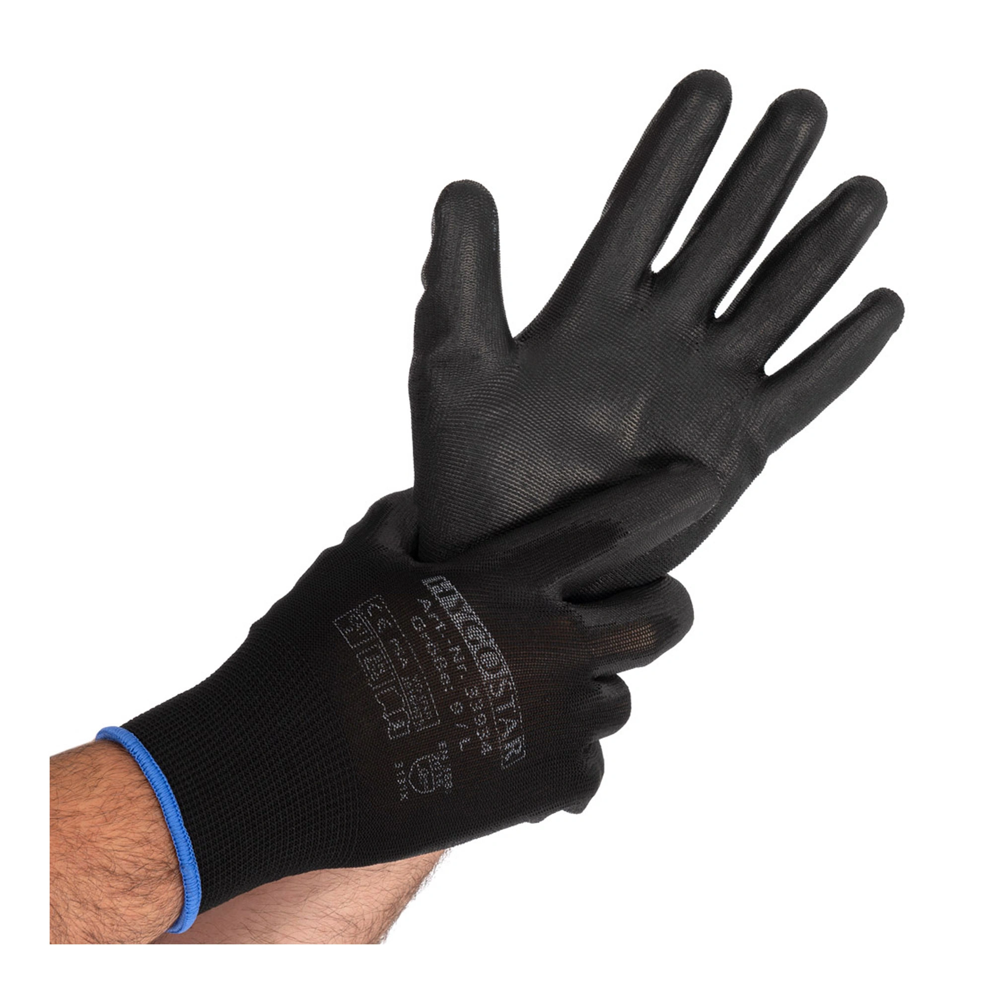 Hygostar Black Ace Arbeitshandschuhe mit Polyurethan-Beschichtung schwarz, VE 120 Paar