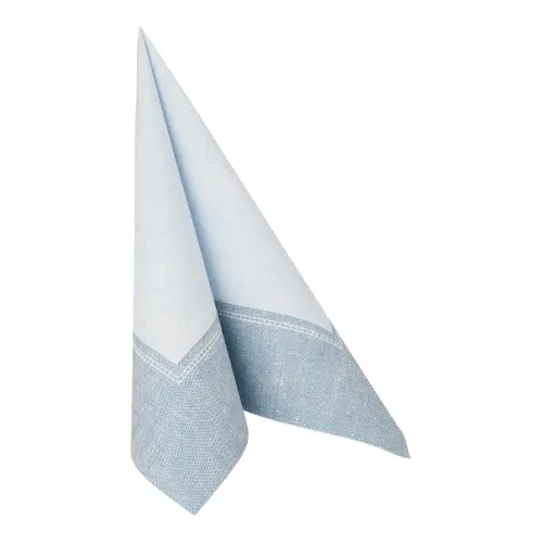 PAPSTAR Servietten ROYAL Collection 1/4-Falz 40 x 40 cm arktikblau Linum, stoffähnliche Premium-Tissue-Serviette mit dezentem Farbübergang für stilvolle Tischdekoration