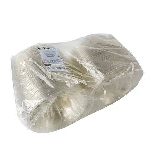 Starpak Feinkost- und Salatschalen mit Klappdeckel, runde Feinkostschale aus klarem R-PET, 1000 ml, Ø 18,5 cm, 7,8 cm hoch, lebensmittelechte Einwegverpackung von PAPSTAR