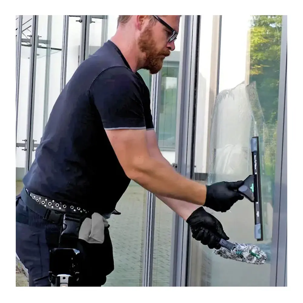 Unger ErgoTec Ninja Komplett-Set 6 in 1 Glasreinigungsset, 6-teilig von Unger für professionelle, streifenfreie Glas- und Fensterreinigung mit Fensterwischer, Einwascher, Mikrofaser-Glastuch, Glasschaber, Bucket on a Belt und Holster