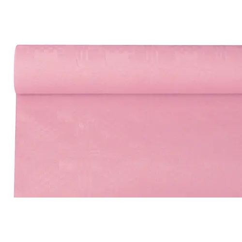 PAPSTAR Papiertischtuch mit Damastprägung 6 m x 1,2 m hellrosa auf Rolle, einfarbiges Papiertischtuch für festliche Tafeln, Art.-Nr. 87638